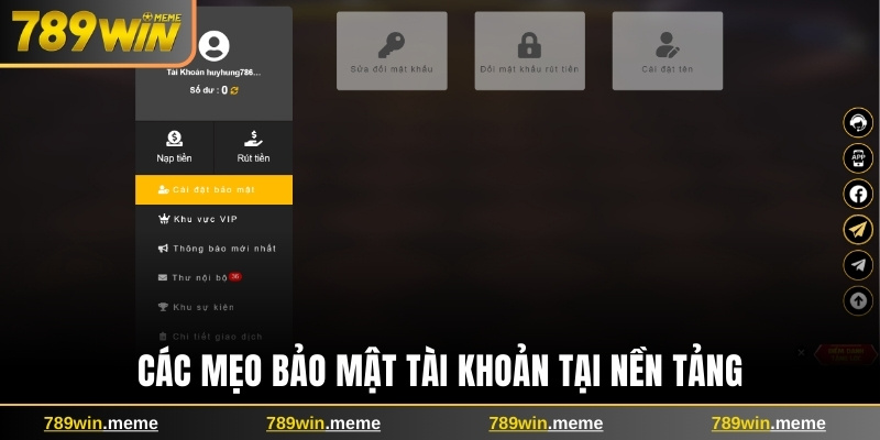 Các mẹo bảo mật tài khoản tại nền tảng