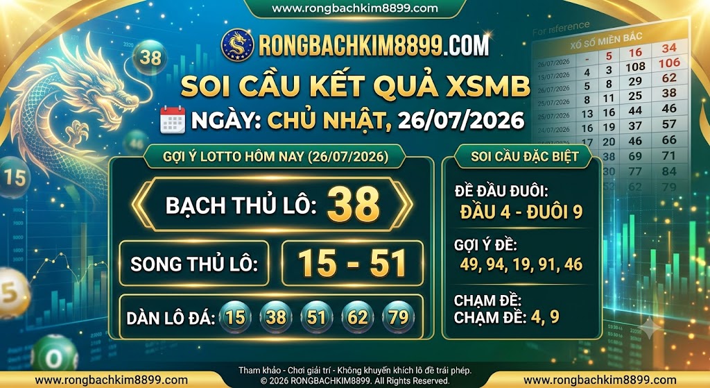 Rồng Bạch Kim 888 Ngày 26/07/2026 – Chốt Số Đẹp Vào Bờ Cấp Tốc